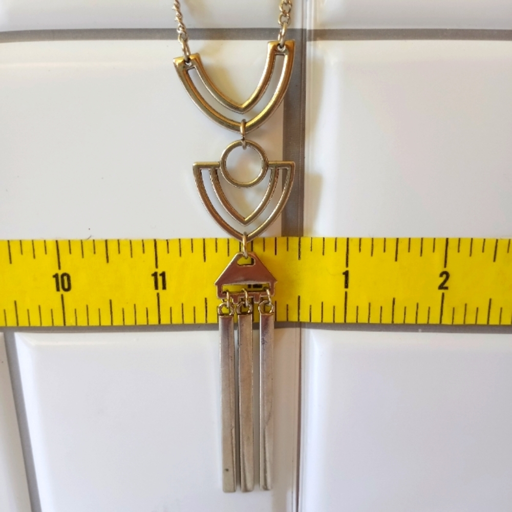 Cleopatra Silver Necklace 24" Chain with 1" Bar Earrings